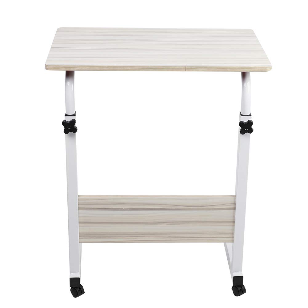 Generic Regulowane Biurko na Laptopa z Wytrzymałym Wspornikiem ze Stali Węglowej do Domowego Biura i do Użytku Przy łóżku. Wysokość 71,5–85 Cm (kolor białego dębu)
