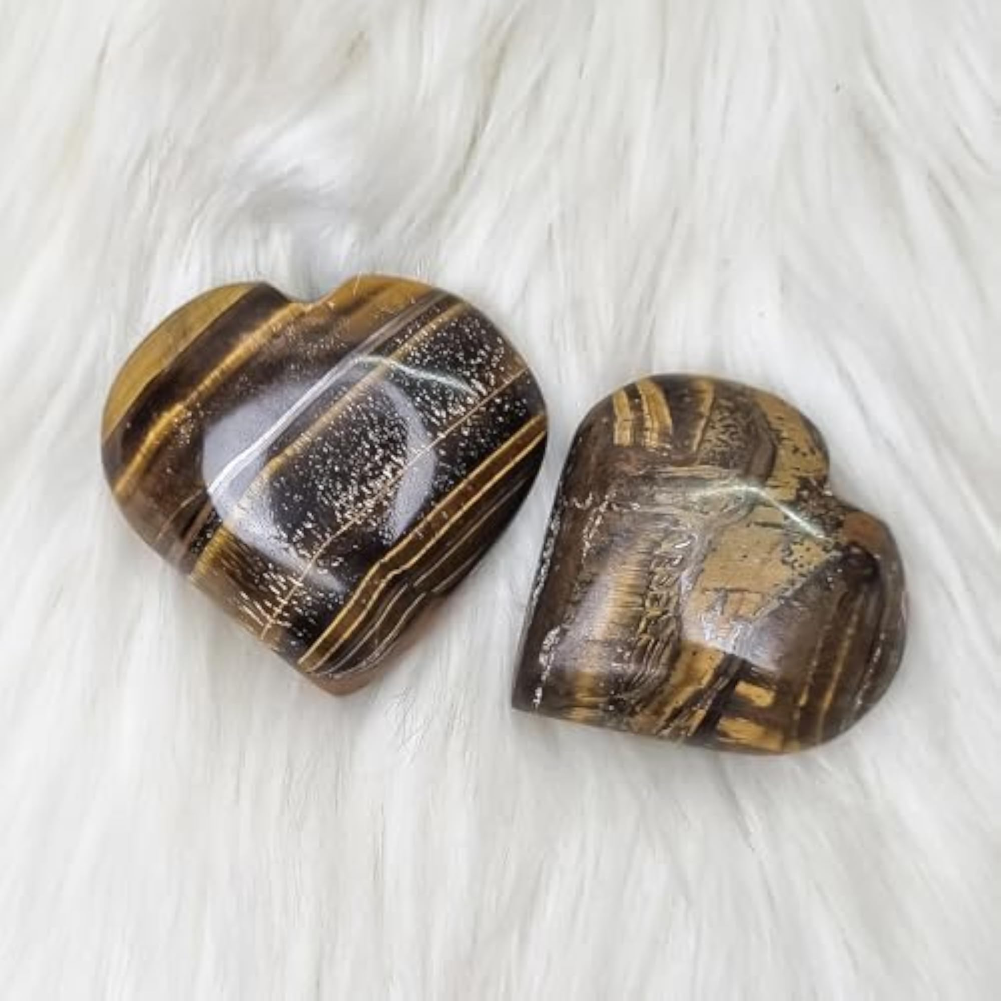 Natural Tiger Eye Puffy Heart for Protection & Confidence