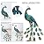 Kircust Metal Peacock Sculptures - Set of 2 Outdoor Garden Yard Art, Durable Weather-Resistant Lawn Statues, Hand-Painted, 30.7" H - Ideal for Backyard, Patio, and Porch Decor