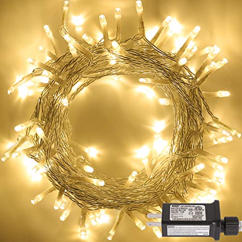 DASDIGUO 100LED 32.8ft Fairy String Lights 30V 8 Modes Christmas Lights for Home, Christmas Tree, Wedding Party, Bedroom, Wall Decoration, Indoor/Outdoor, Plug in (Warm White)