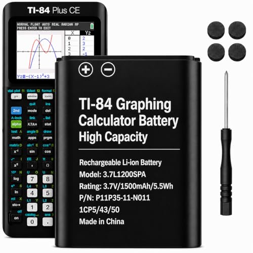TI-84 Plus CE Battery Replacement Fit Texas Instruments TI-84 Plus CE C Graphing Calculator TI NSpire CX/CX II/CX CAS P11P35-11-N01 & 3.7L12005SPA Battery Fix Dead Power Issue & Error Validating OS