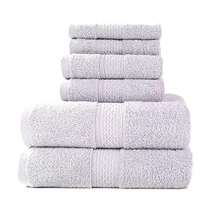 Badetuch-Set, 2 große Badetücher, 2 Handtücher, 2 Waschlappen. Hotel-Qualität weiche Baumwoll-Hochsaugfähige Badetücher (Farbe: Farbe 6) (Farbe 5) Baumwolle