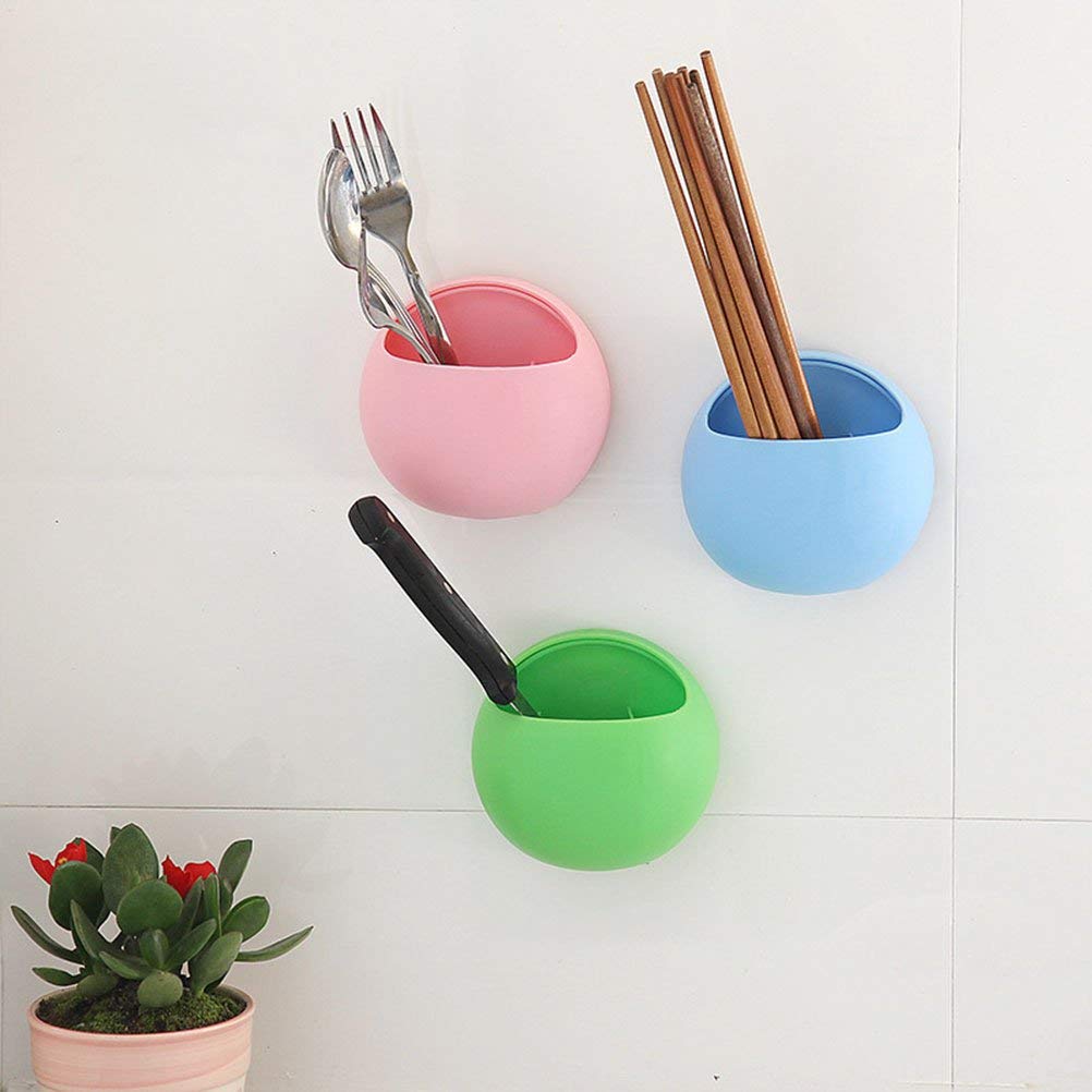 Soporte para cepillo de dientes de pared con ventosa, soporte para baño, cocina, color verde
