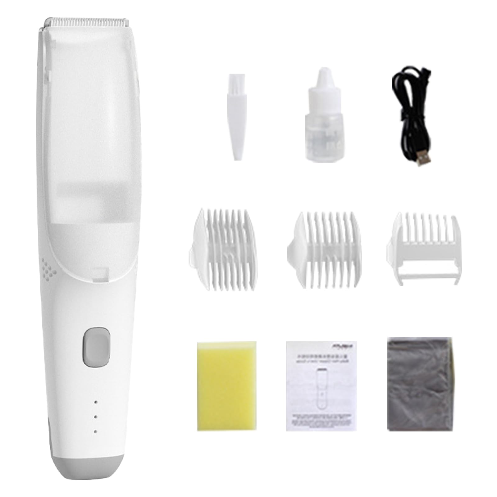 Cortapelos al vacío, recargable por USB, inalámbrico, cortapelos con 3 peines, para bebés