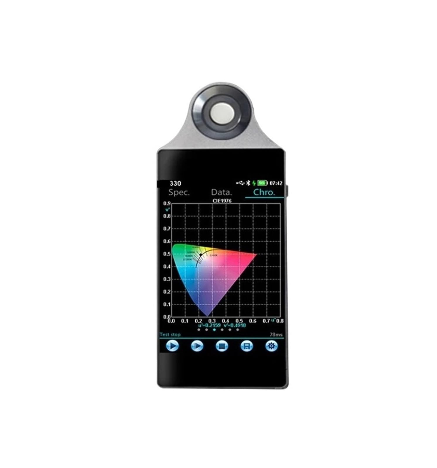 Spectrometer, Handheld HP330 Spectroradiometer Light Spectrum Meter Color Temperature Tester for Professional Lighting Measurement
