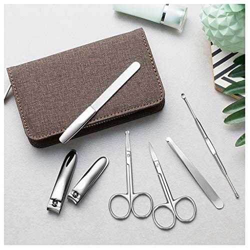 Nagelknipser Set 7PCS Travel Edelstahl Nagelknipser Set Silber Augenbraue Schere Ohr Pick Nagelknipser-Verfassungs… – Bild 5