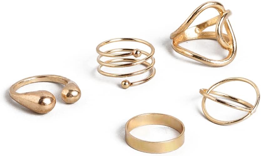 Pipa Bellaby Nykaa Fashion Stylish Gold Contemporary Abstract Ring (Set of 6) For Women| Valentine's Day Gift