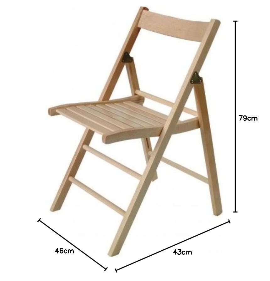 Chaise pliante - MUEBLEAR - 19021 - Bois massif - Wengé - 43 x 46 x 79