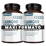 Nutracle Carbone Attivo Vegetale 120 compresse da 500mg - Integratore contro Gonfiore Addominale e Gas Intestinale Flatulenza per Uomo e Donna - Made in Italy (120 unità (Confezione da 2))