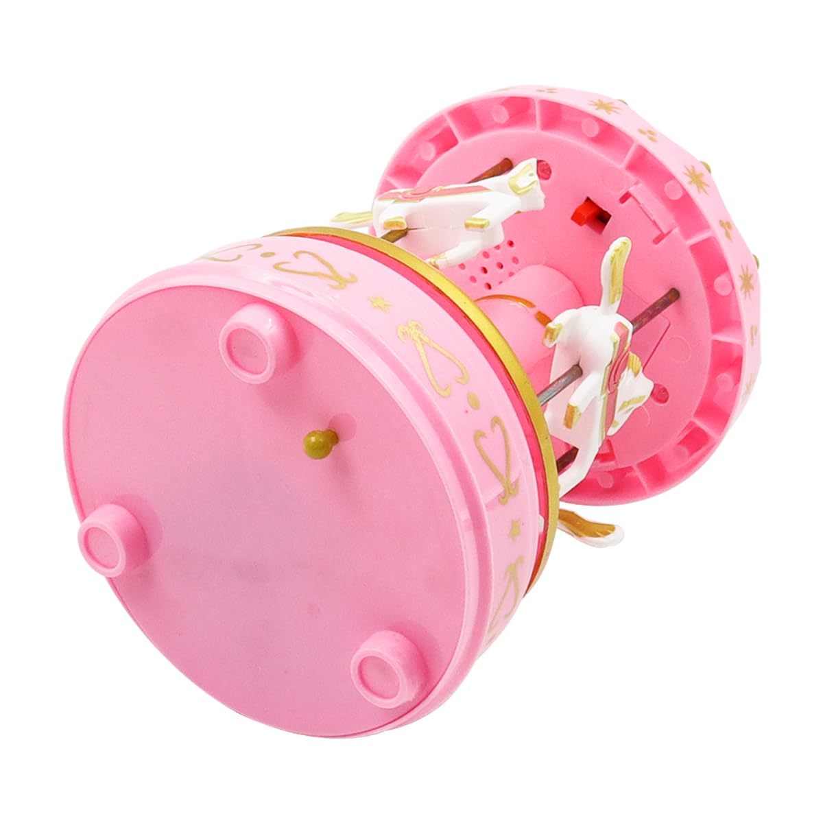 Caja de música con diseño de carrusel clásico Rosa, Caja de música giratoria, melodía Ligera Artware