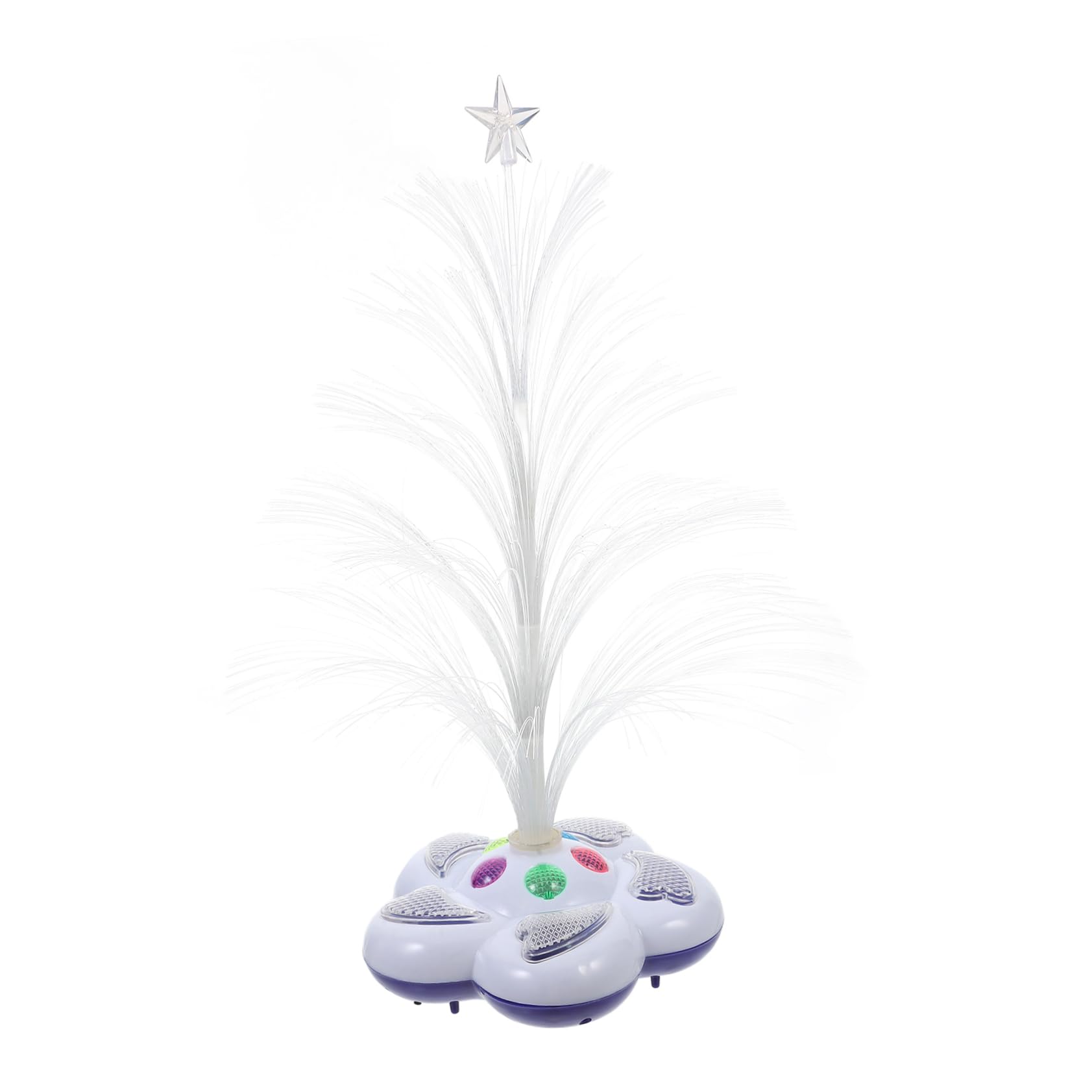 FOYTOKI Colorful Fiber Optic Christmas Tree Lamp Light Up Holiday Decoration for Home Party Wedding Random Color Changing Lights No Battery Required