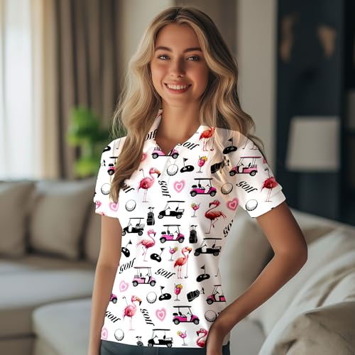 Womens Golf Shirt Short Sleeve Funny Golf Shirts for Woman Tennis Outfit3