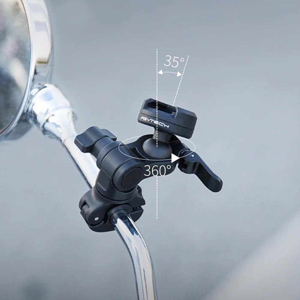 PGYTECH CapLock - Supporto per specchietto retrovisore per Action Camera Smartphone Cap Lock Handle Bar Specchietto retrovisore Bicicletta Bici Fisso Vlog Shooting