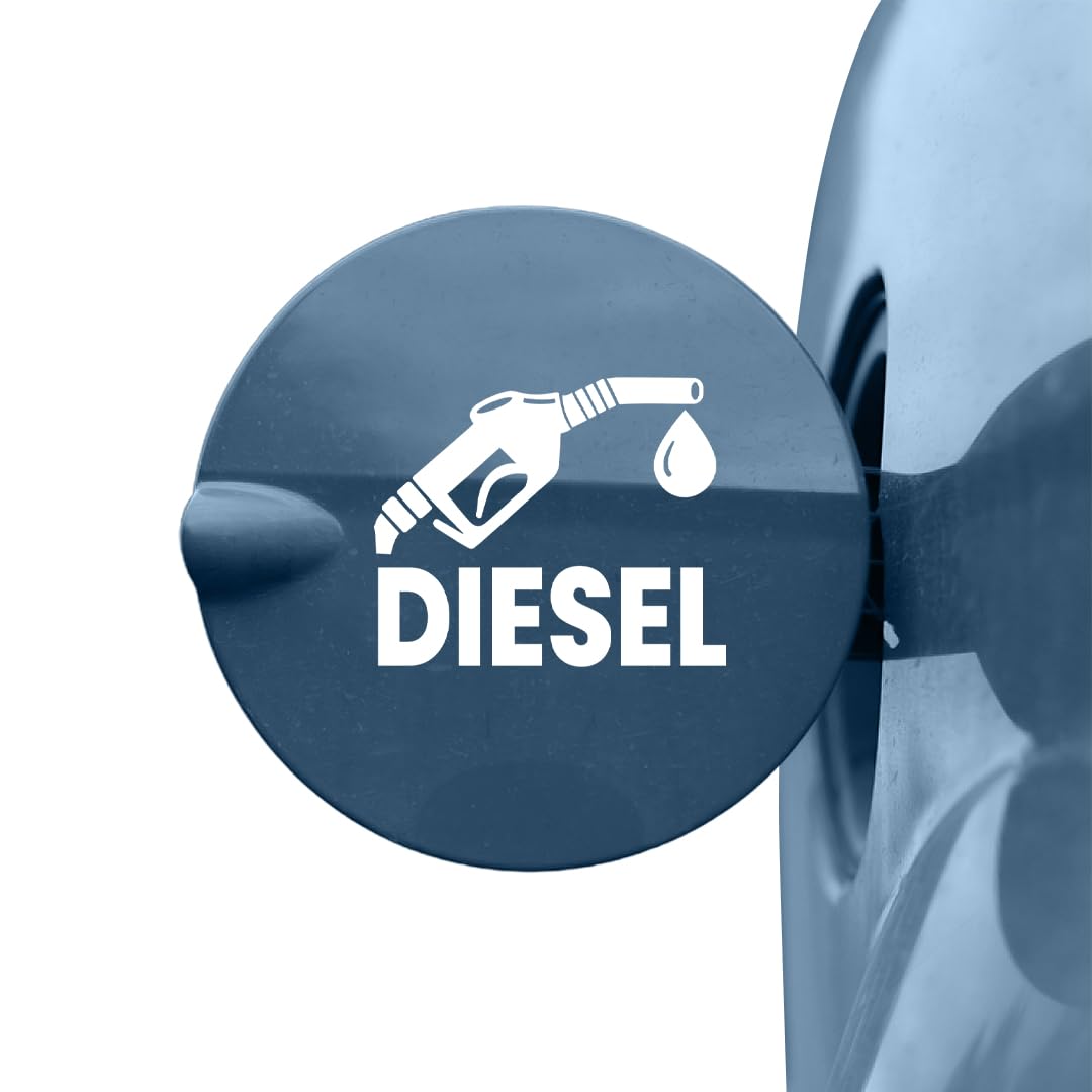 Fuel Cap Diesel Notice Decal for Cars (White)