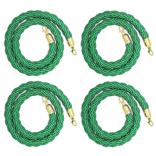 Corde de barrière en velours vert élégante pour contrôle des foules de prestige