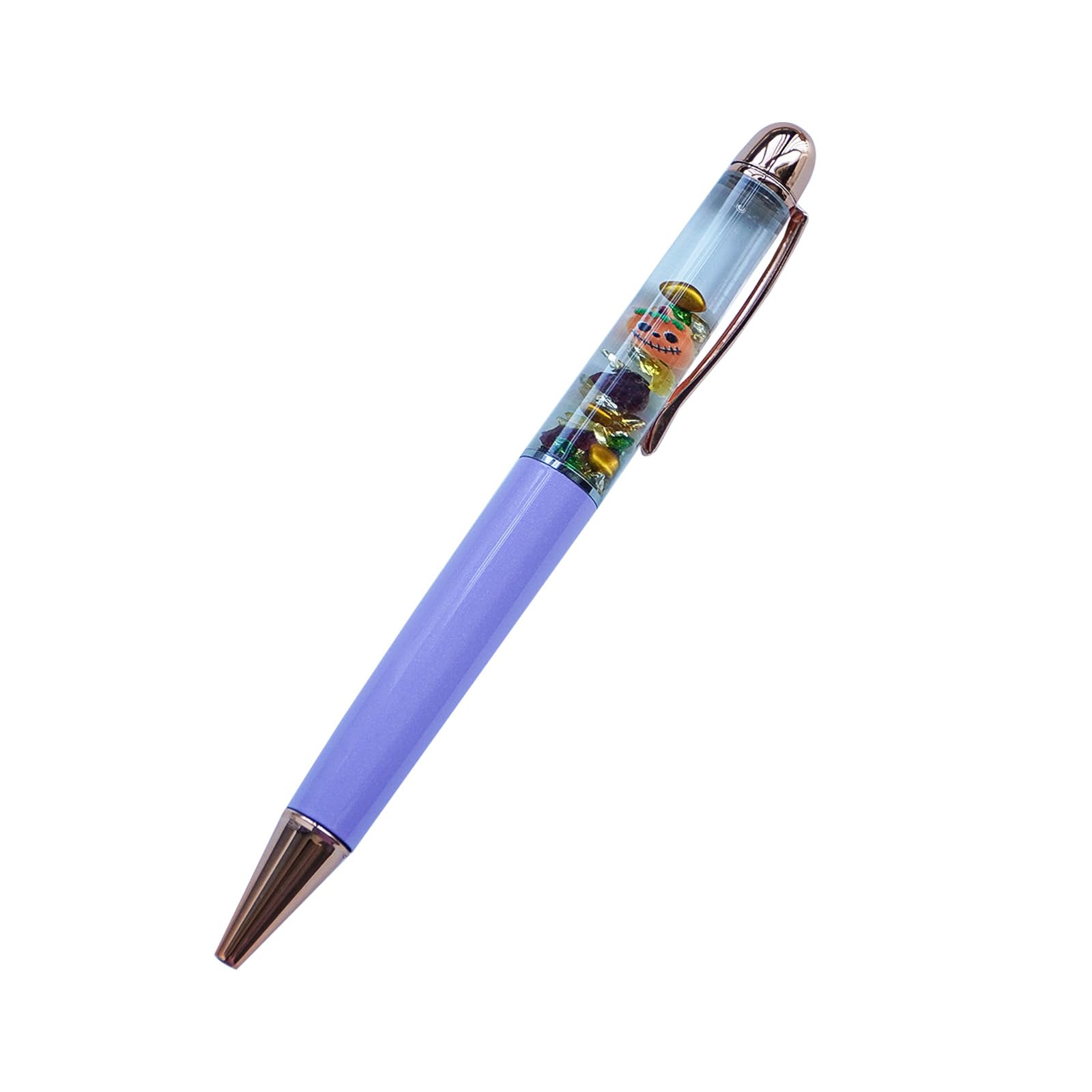 Sikyby Halloween Pumpkin Fun Pens Cute Floater Floating Liquid Writing Journaling Office Pen Unique Present Gifts(Purple)
