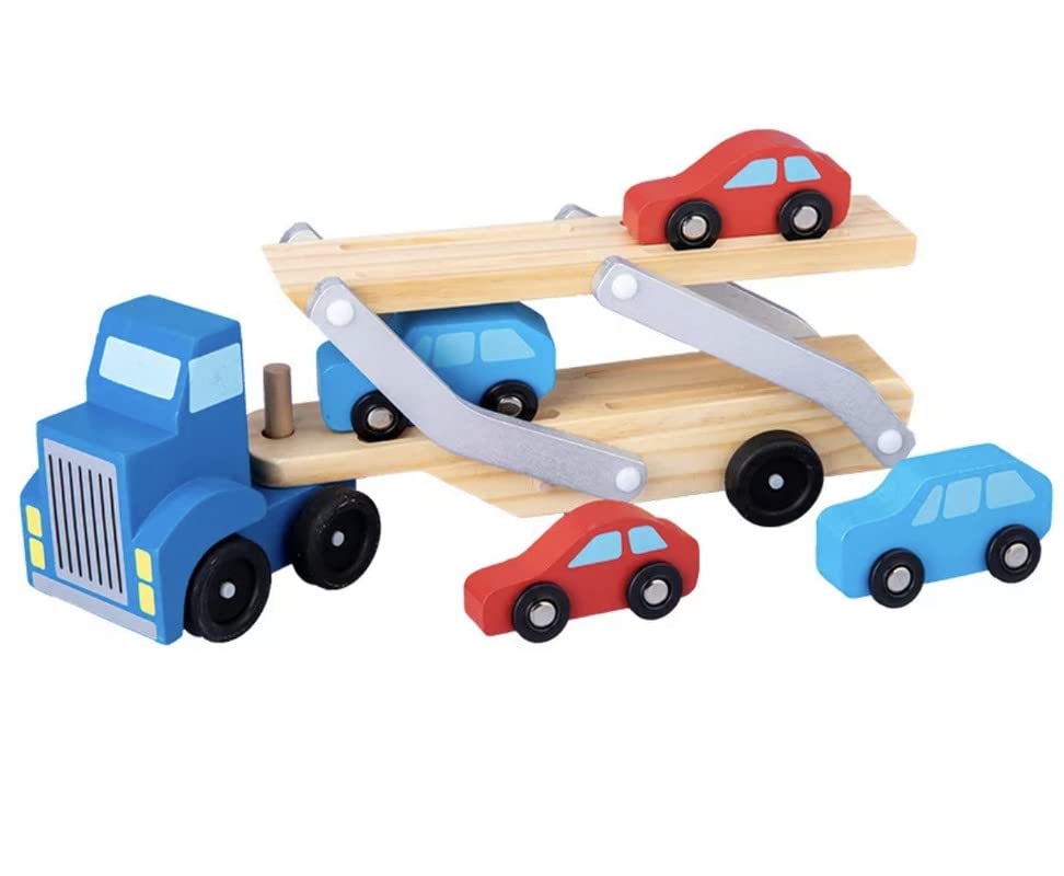 TOYARTSY Wooden Truck and Cars Toy Set | Large Double Deck Transport Vehicle with 1 Truck & 4 Colorful Cars | Ideal Educational Toy for Kids, Encourages Fine Motor Skills & Imaginative Play (B0BNBYG4WL) Amazon Price History, Amazon Price Tracker