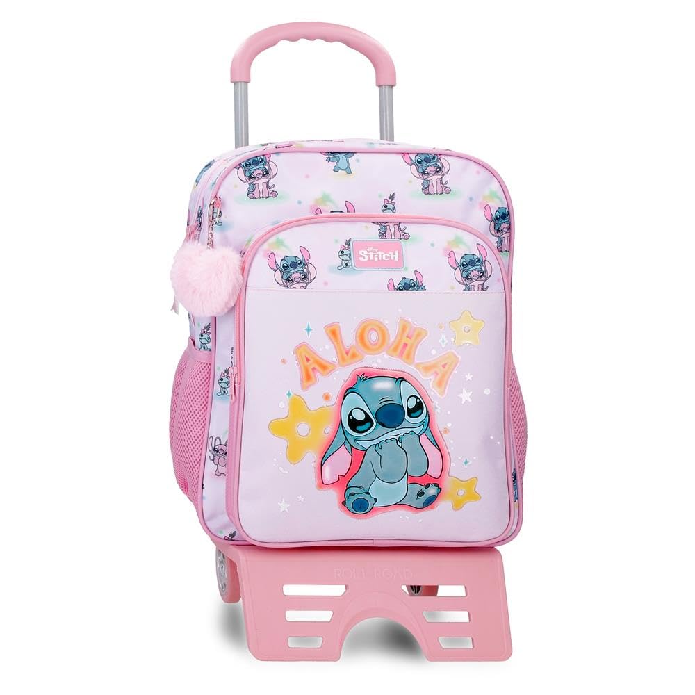 Disney Joumma Stitch You & Me Mauve School Backpack with Trolley 30x40x13 cm Polyester 15.6L