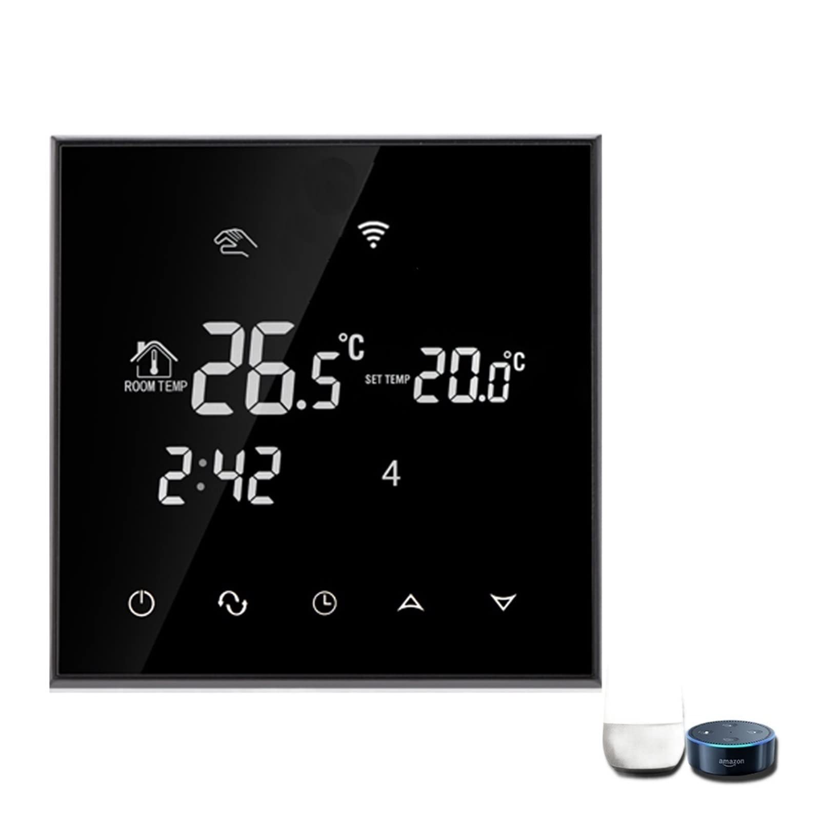 Termometro da interno igrometro digitale TGT70-EP/WP Termostato WiFi intelligente for termostato del regolatore di temperatura del riscaldamento del pavimento Con display LCD(Electric 16A,WIFI)