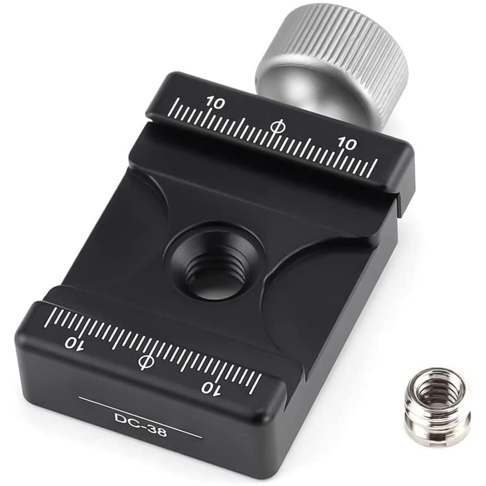 DEYOTDC-38 Clamp for Camera Quick Release Plate Adjustable Solid Aluminium Housing Compatible with RRS/ARCA-Swiss/Kirk/Wimberley/Markins/Sunwayfoto/Kangrinpoche/Benro/SIRUI etc