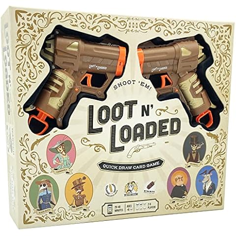 Loot N' Loaded - The Quick Draw and Item Collecting Card Game with Toy Guns, Great Addition to Your Family, Adult, and Party Games, 2-6 Players Cover