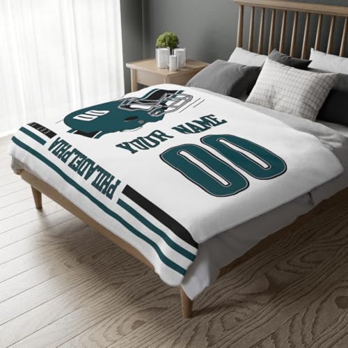 Image of Philadelphia Throw Blanket Custom Name and Number Personalized Gifts for Men and Women