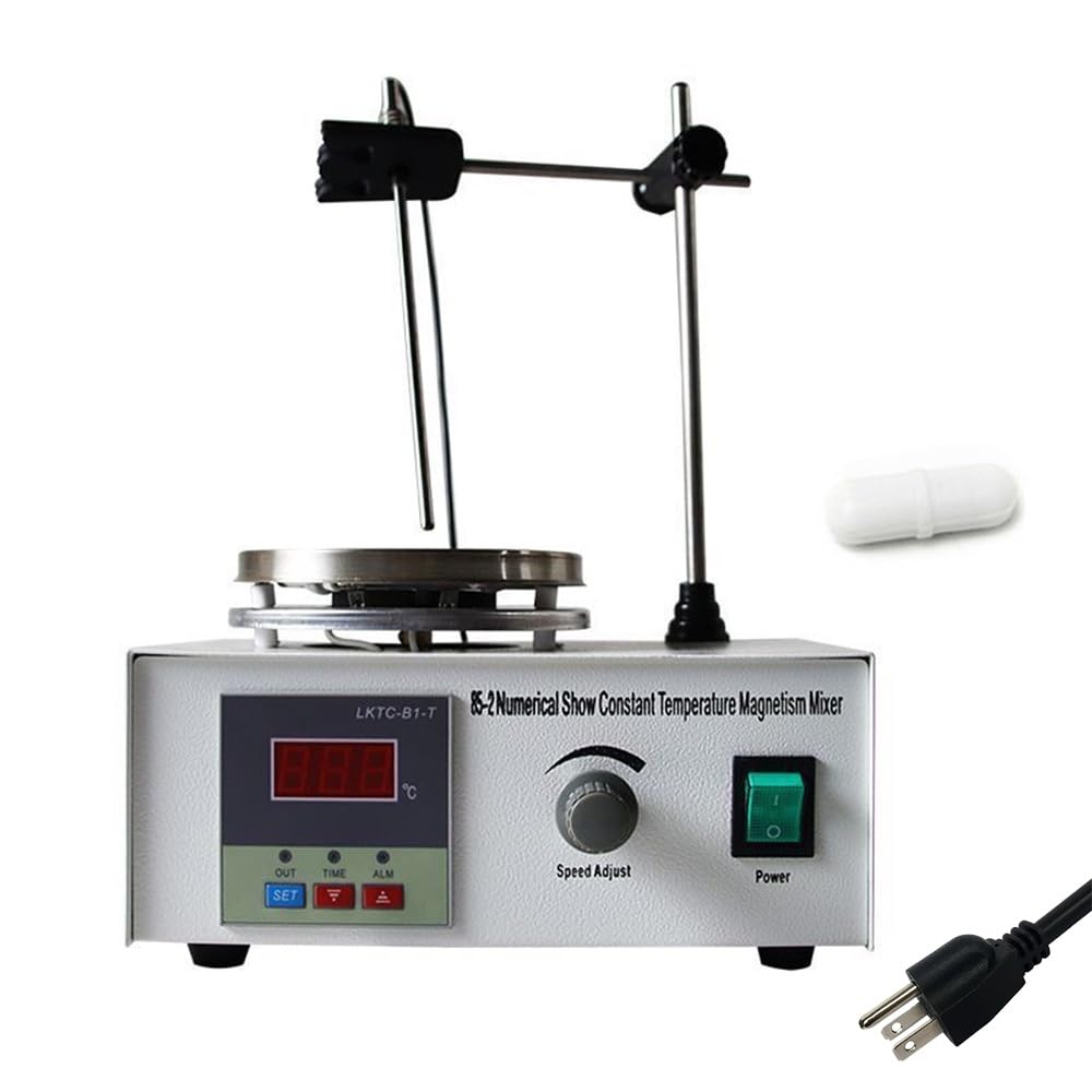 Magnetic Stirrer, Magnetic Stirrer Hot Plate, 110V 200W Magnetic Mixer, with Magnetic Stir Bar, Digital Display, Max. 2000RPM Speed Variable Control, Max. 1000ml Capacity