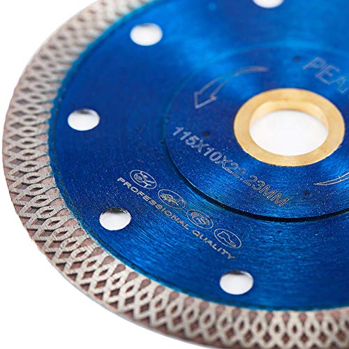 Peakit Tile Cutter Blade 4.5 Inch Porcelain Diamond Blade Ceramic Cutting Disc Wheel For Angle Grinder, Reversible Color #TOP5