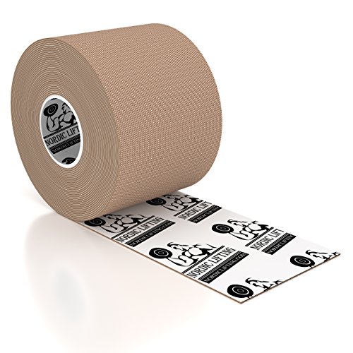 Nordic Lifting Kinesiology Tape (2-Pack) Primetape - Pro Sports & Athletic Taping For Knee, Shin Splints, Shoulder And Muscle - 2" X 16.4' Per Roll Uncut - Orthopedic Therapy Method (Black Beige) #TOP7