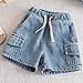 Toddler Kids Denim Cargo Shorts Casual Elastic Waist Comfy Summer Loose Jean Shorts for 2-12 Years