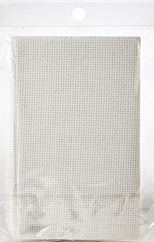 Image of Design Works Crafts 14 Aida Fabric Pre-Cut for Counted Cross Stitch-White, Gold
