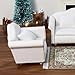 Dollhouse Couch with Pillow 1 12 Scale Miniature Sofa Arm Chair Living Room Furniture Wooden Fabric Frame Single Reading Chair Artificial House Room Scene Decoration (White)