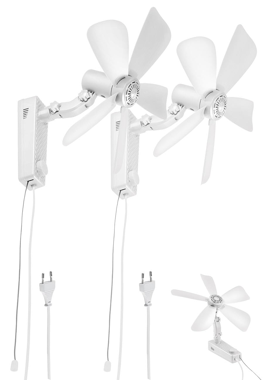 Sichler Haushaltsgeräte Wandventilator 2er-Set Oszillation Ø 43cm 20W Neigung einstellbar