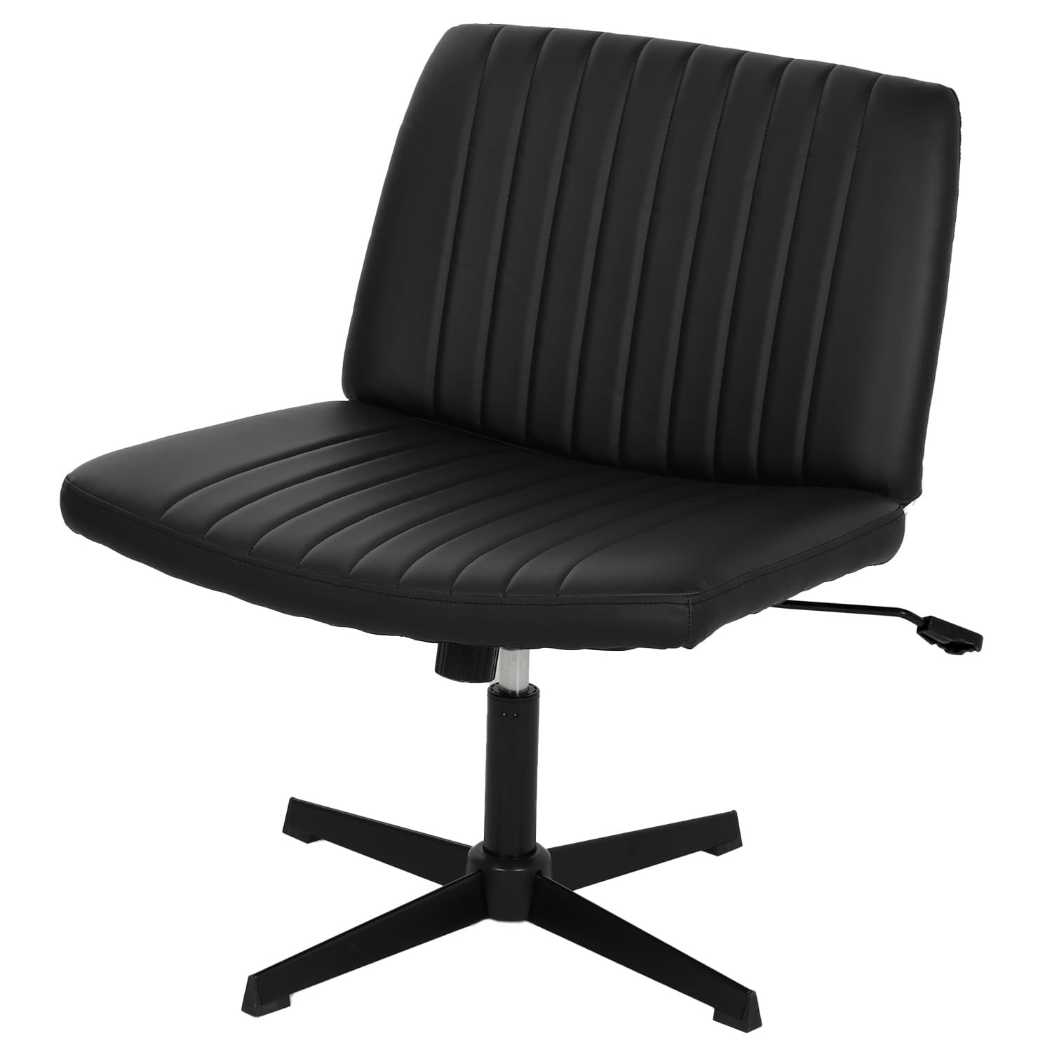 BestOffice Criss Cross Chair Comfy Armless Cross Legged Office Chair No Wheels Desk Chair Wide Adjustable Swivel Computer Task Vanity Chair for