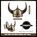 Farochy Viking Helmet with Horns for Adult, Medieval Viking Costume Viking Accessories Plastic Viking Hat for Halloween Cosplay (Bronze)