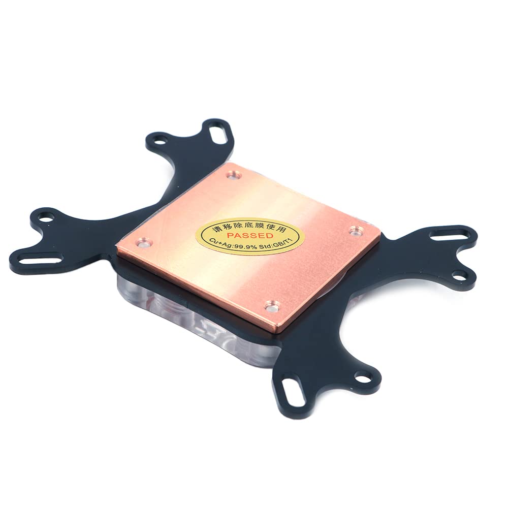 Enfriador de agua para CPU G1/4, base de cobre de 50 mm, bloque de agua universal para CPU, 5 x 5 x 3 cm, compatible con escritorio