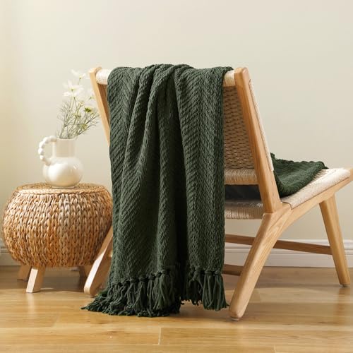 Image of BATTILO HOME Olive Green Throw Blankets for Couch, 60 inchx80 inch
