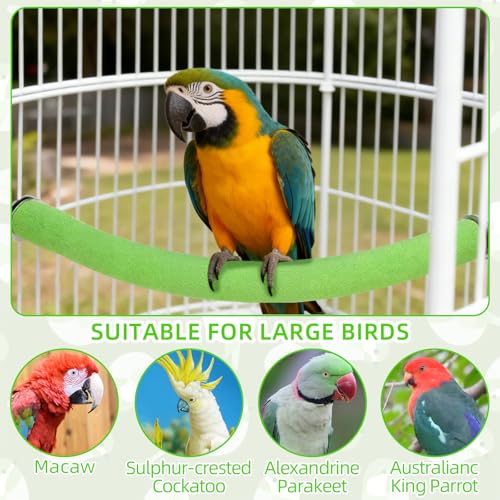 Image of Rypet Parrot Perch Stand Toy Used for Cage Corner for Paw Grinding Clean Stick Exercise, Rough-Surfaced Quartz Bird Perch Standing Cage Accessorie for for Small Parakeets Cockatiel Conures (Green XL)
