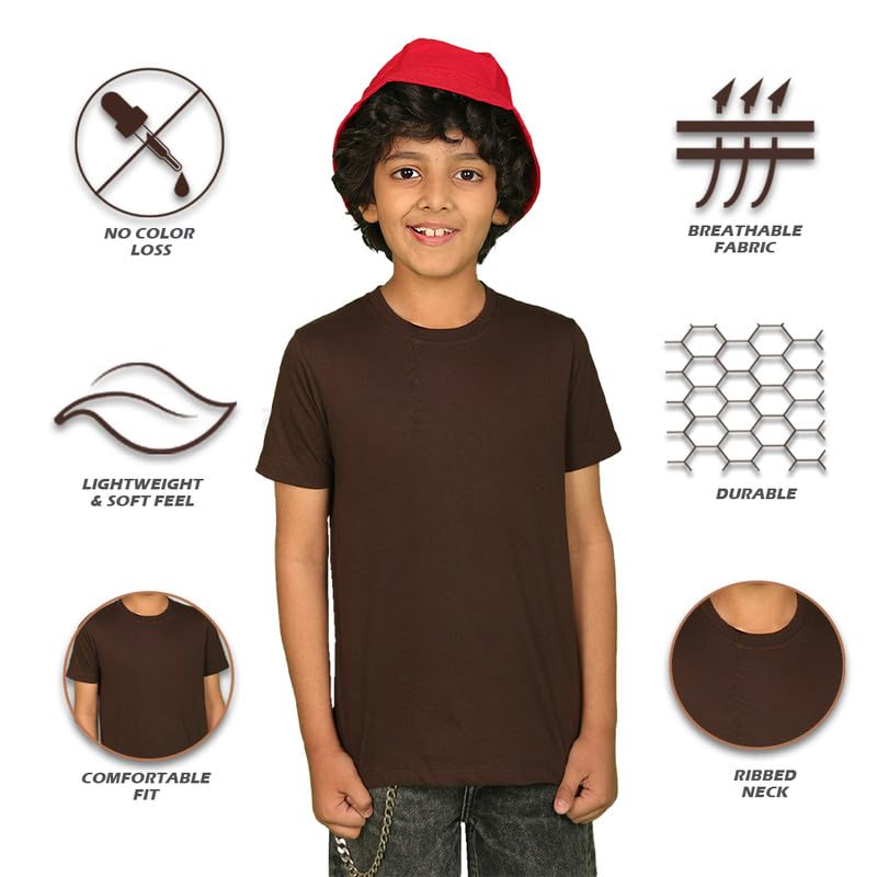 Image of Nusyl Boys Half Sleeves Solid T-Shirt for Kids | Soft Cotton Blend | Comfortable Regular Fit | Casual 2-16 Years | Multiple Colors & Pack Options