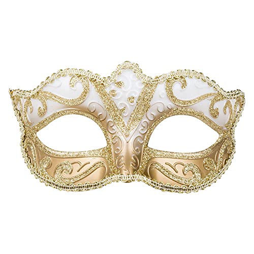 Boland 00338 - Masque pour les yeux Venice Felina, or, élastique, ornements, bal masqué, Venise, carnaval, fête de thème, costume