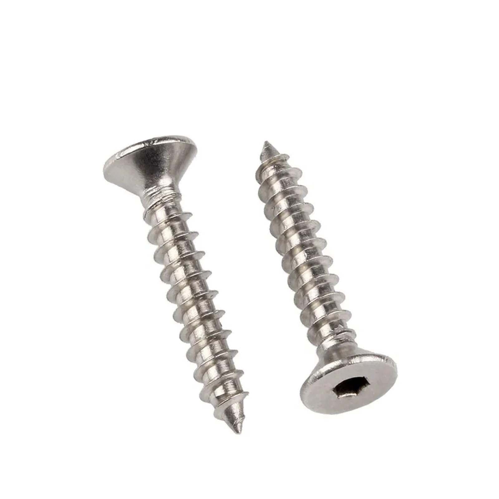 Tornillos Tornillos autorroscantes Tornillo de ace Tornillos autorroscantes de cabeza avellanada hexagonal plana de acero inoxidable 304 M3 M4 M5 M6 M8 6 8 10 20 30 40 50 mm de longitud(M5x16mm 20pcs)