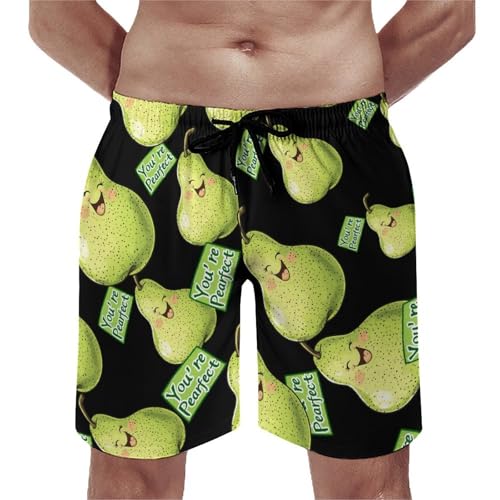 You're Pearfect Pear Men's Swim Trunks Quick Dry Board Shorts Hawaiian Beach Shorts With Pocket