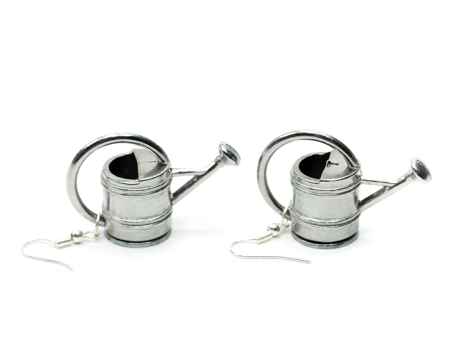 Miniblings Orecchini A Forma Di Annaffiatoio, In Metallo, Fatti A Mano A Berlino, Lunghezza 28 Mm, Colore Argento, Regalo Per Giardinieri