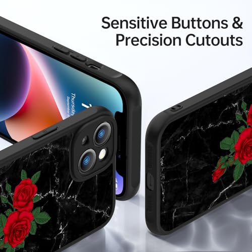 Coque iPhone 14 Plus antichoc transparente mate fleurie avec vitre ecran