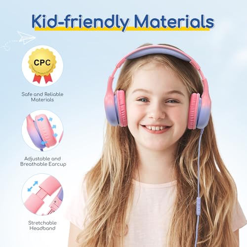 Image of EarFun K1 Kids Headphones Wired with Mic, USB Type C Headphone for Kids