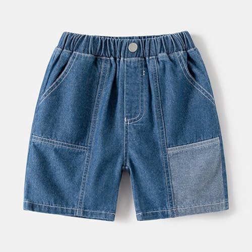 Toddler Girls Boys Jeans Elastic Distressed Short Five Denim Pants Kids Solid Wide Leg Jeans Comfy Basic Shorts2