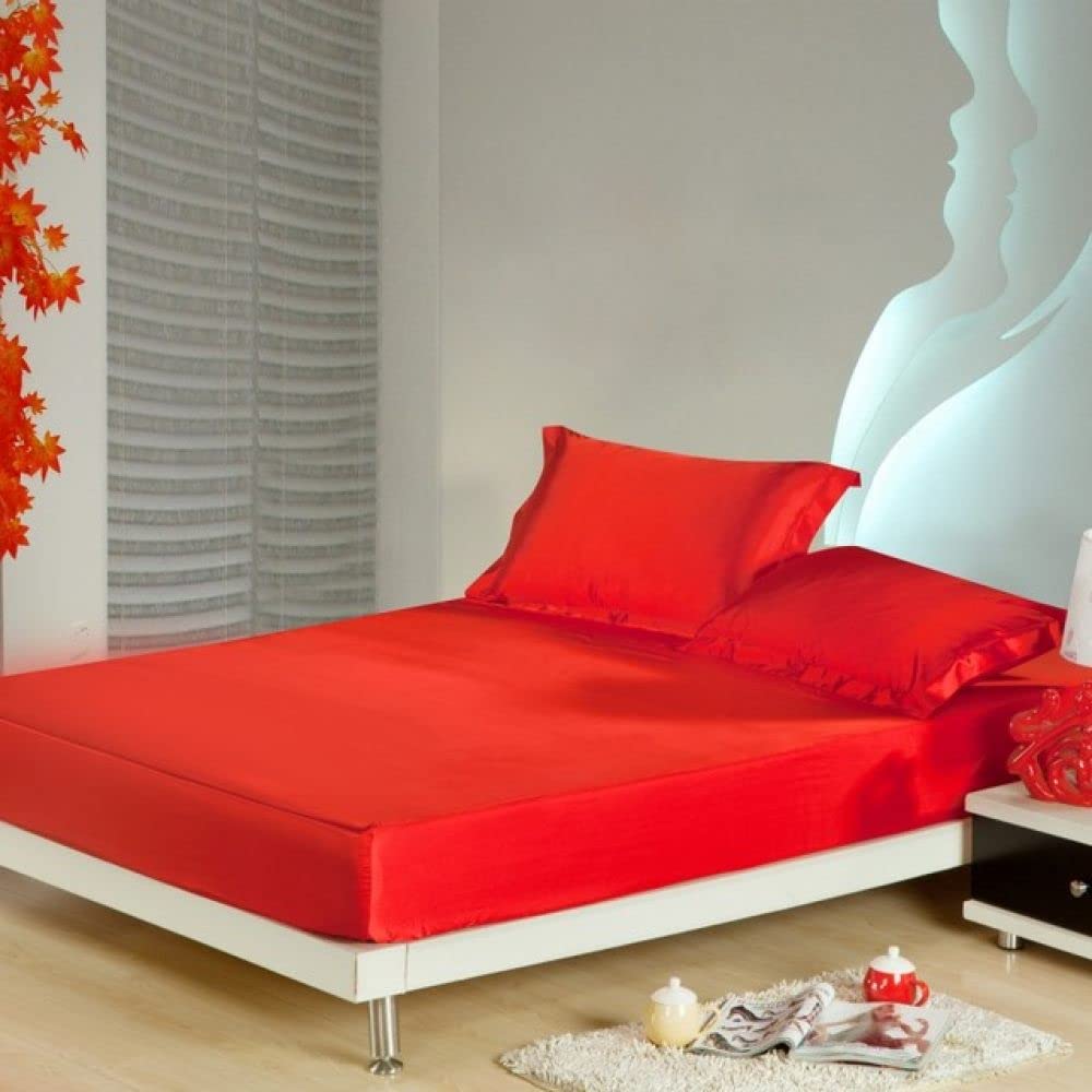 Drap housse satin de soie anti plis et cheveux cassés pour lit 150x200 cm
