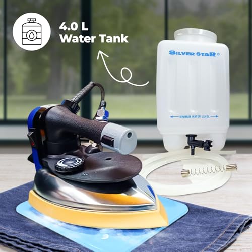 Image of Gemsy Silver Star steam 1800W, 220V Industrial Steam with Teflon Shoes Es-300L, 4.0 L Water-Tank (Gold)