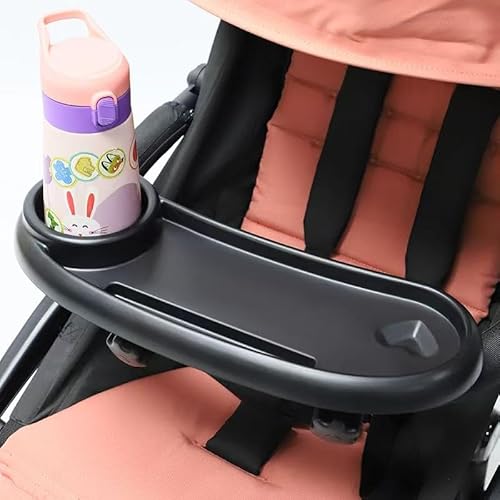 PandaEar Universal Stroller Snack Tray | Detachable Baby Stroller Cup Holder Attachment with Clamp Mount | Fits Most Stroller Handles | Easy-to-Clean Plastic Tray for Toddlers & Kids