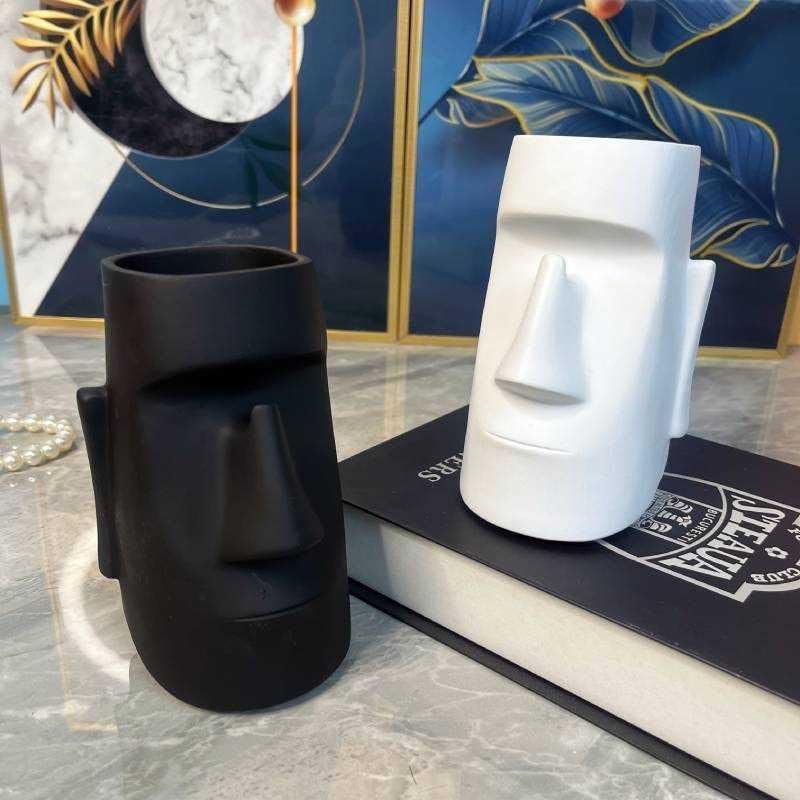 Image of Moai Desk Organizer with Eyeglass Holder - Silicone Pen Stand & Pencil Holder, Multifunction Stationery Organizer for Study Table, Office Desk & Home Storage (Multicolor, Pack of 1)